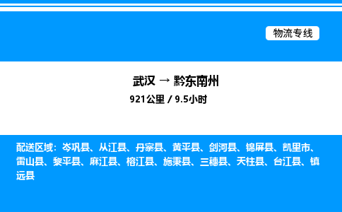 武漢到黔東南州物流專(zhuān)線-武漢至黔東南州貨運(yùn)公司